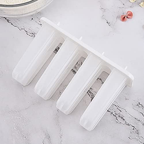 Homemade Popsicle Molds Shapes, Plastic Popsicle Ice Cream Molds With Lid, Popsicle Ice Box, 4 Reuseable Sticks, Easy Release Ice Pop Molds For Home Party (A)
