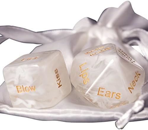 Upscale Foreplay Sex Dice Prime, Sexy Naughty Gift for Adults, Newlyweds, Honeymoon Toys, Date Night Game for Couples - White