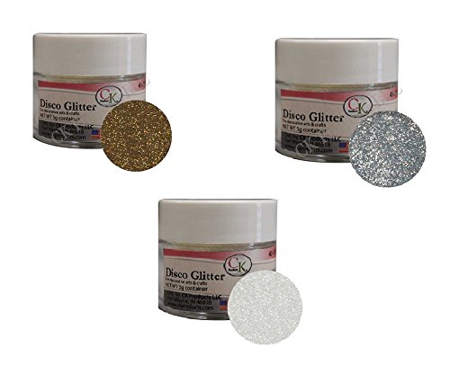 Disco Glitter - 3-Color Assortment: White, American Gold & American Silver