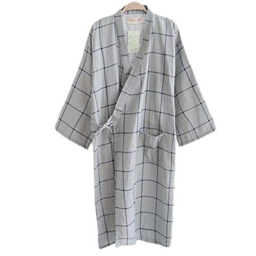 Japanese Style Women Thin Cotton Bathrobe Pajamas Kimono Skirt Gown-A19