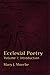 Ecclesial Poetry: Volume 1: Introduction by 