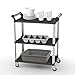 Idotry 4-Pack Small Plastic Commercial Bus Box, 8 L Small Bus Tub, Gray