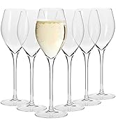 Krosno Large Prosecco Champagne Sparkling Wine Glasses Flutes | Set of 6 | 280 ML | Harmony Colle...