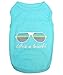 Parisian Pet Dog Tshirt - Embroidered “Life’s a Beach“ Lightweight Tank Top - 100% Cotton, Tee Shirts - Summer Dog Clothes - Machine Washable Shirts for Large Dogs - XL