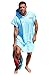 COR Surf Poncho Changing Towel Robe with Hood and Front Pocket | Thick Quick Dry Microfiber Wetsuit Poncho Towel for Surfing Beach Pool Swim (Large, Light Blue)
