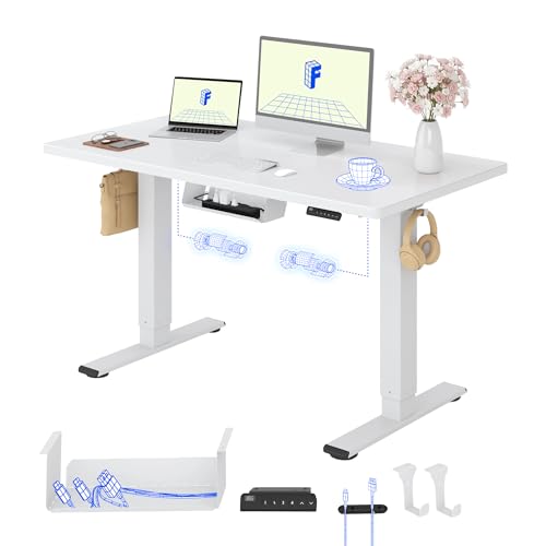 FLEXISPOT Höhenverstellbarer Schreibtisch elektrisch, Doppelmotor 120x60 cm