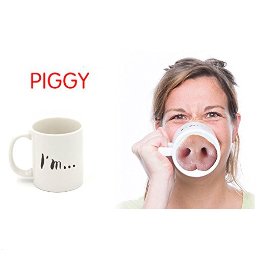 Mugs - Creative Ceramic Mug Cute Coffee Cup Dog And Pig Nose Mugs Tea Cups Drinkware Drink Holder With Box - Food Scoop Cute Coffee Rack Family Cartoon Porcelain Sugar Cactus Memo Souvenir Pe - Thumbnail 4