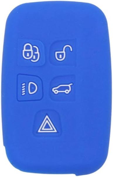BROVACS Silicone Cover Protector Case Holder Skin Jacket Compatible with LAND ROVER LR4 Range Rover 5 Button Smart Remote Key Fob CV4982 Deep Blue