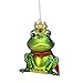 Northlight Green and Red Glittered King Frog Glass Christmas Ornament, 4.25