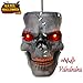 VATOS Halloween Decoration Hanging Skull Head with LED Flashing Eyes & Scary Laughter & Biting Mouth Acoustic Sensor Voice Control Zombie Head| Best Festival Outdoor Indoor Yd Pub Party Decor Favor