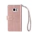 Galaxy S7 Edge Wallet Case, Leather [9 Card slots] [photo & wallet pocket] (Rose Gold)