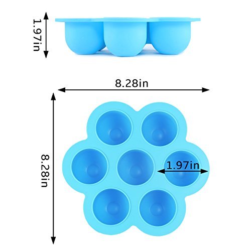 JER Silicone Moules à oeuf Dispositif Ustensiles de Cuisine pour pot instantané 5,6,8 qt Contenants de stockage de moules réutilisables Aliments pour bébés faits maison - Légumes, purées de fruits