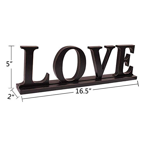 E-view Wooden Family Sign for Home Decor - Decorative Letters Tabletop Word Plaque Home Décor Accents Love - Thumbnail 7