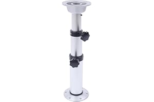 LIKARVA Adjustable Table Pedestal Stand 16.9-28.7 Inch Aluminum Table Base for RV Marine Boat, Workrooms, Galley Or Pilot House (Stepped Adjustment)