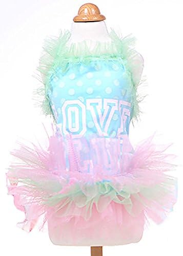 MaruPet Fashion Sweet Puppy Dog Bling Bling Printed Princess Skirt Pet Dog Lace Cake Camisole Tutu Dress (One Size Up Recommended)