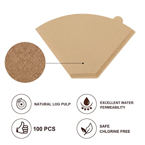 Disposable Coffee Paper Filters, 100 Pcs #4 Cone Replacement Filter for Ninja Coffee Maker