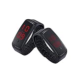 Ourdevice Black Gel Rubber Bracelet Touch Screen LED Digital Display Unisex Sports Watch