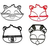 WOODLAND CREATURE FOREST ANIMAL FACES BABY SHOWER SET OF 4 COOKIE CUTTERS MADE IN USA PR1590