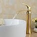 Greenspring Waterfall Bathroom Sink Vessel Faucet Single Handle Basin Mixer Tap Gold Golden Finished