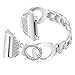 Compatible with Samsung Galaxy Watch Active/Active 2 band/Galaxy Watch 42mm/ Gear Sport/Gear S2 Classic/Garmin Vivoactive 3, 20mm Stainless Steel Replacement Bracelet Strap Bangle Silver