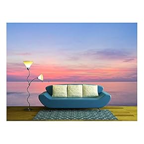 Colorful sea Sunrise - Removable Wall Mural | Self-Adhesive Large Wallpaper - 66x96 inches