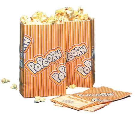Popcorn Warmhaltetüte 50 g 1 Liter 10,5 x 6 x 17 cm, 2-lagig weiß/gelb