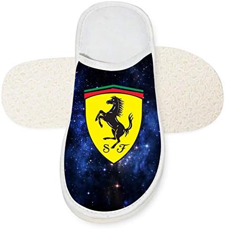 Indoor Shoes,Creative Simple Ferrari Logo Car Auto Motor Racing Print Slippers for House/Home