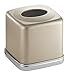mDesign Metal Facial Tissue Box Cover/Holder for Bathroom Vanity Countertops - Pearl Champagne/Chrome