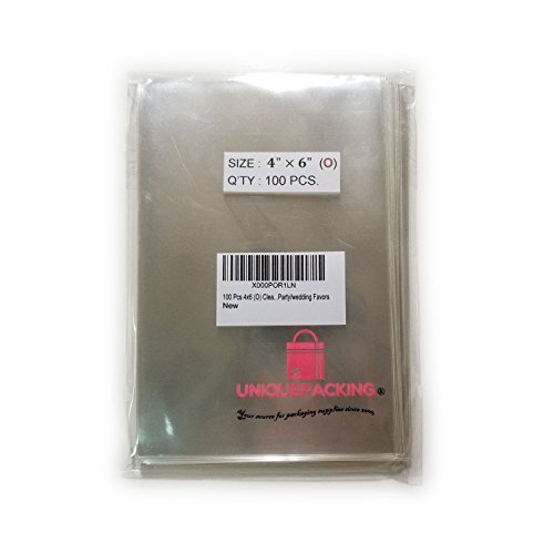 100 Pcs 4x6 (O) Clear - Flat - Cello/Cellophane Bags 4" x 6" Good for Bakery, Party/wedding Favors