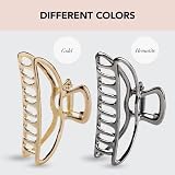 Kitsch Metal Hair Clip for Women Hematite Large Claw Clip Durable Style view 6