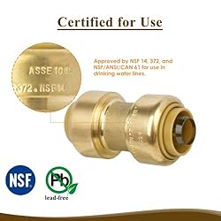 JUWO 12-Pack 1/2" Push to Connect Coupling for