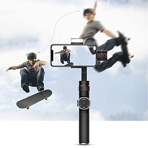 BONFOTO Gimbal Stabilizer Mobile 3 Axis Handheld Gimbals for Smartphone, w/Focus Pull & Zoom for iPhone XR/XS/X/8/7/6 P, Android Samsung S8 S7 Huawei P20 Pro Mate 10, with Time Lapse, Auto Tracking