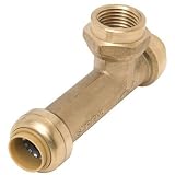 SharkBite U3486LFA Push-to-Connect Wye Pipe Tee, 3/4-Inch x 3/4-Inch x 3/4-Inch