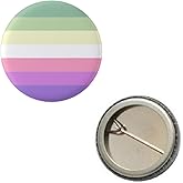 Genderfae Pride Flag Pin 1” Round Circle Shape Metal Button Pin Badge Pinback 1 inch Pin 25 mm 2.5 cm