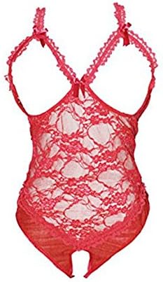 WENHAOYU Women Sexy Lace Lingerie - Open Bra Plus Crotch Bodysuit Nightwear Big Size Sleepwear, Plump Ladies Charm Large Size Wild Temptation Perspective Underwear Sets