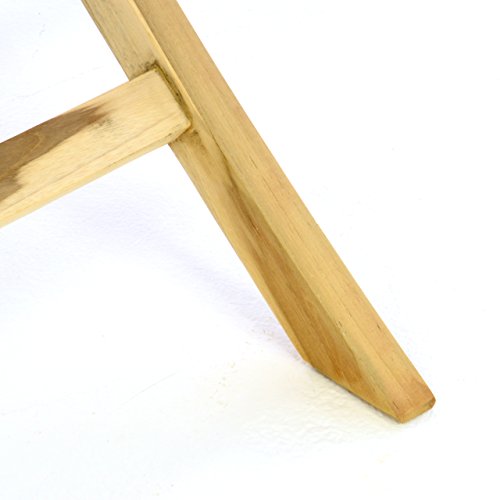 Divero Balkontisch Gartentisch Beistelltisch Teak Holz Tisch für Terrasse Balkon Garten – wetterfest massiv unbehandelt – 80 x 80 cm Natur-braun – Bild 5