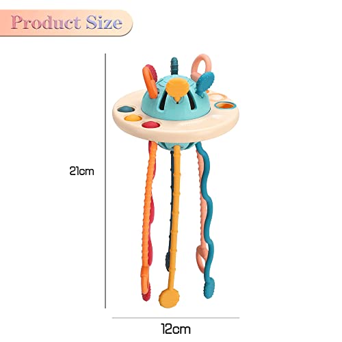 18+ Months Montessori Baby Toys, Unique Ufo Design, Soft Silicone Pull