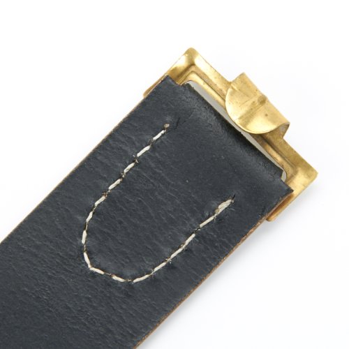 German WWII Wehrmacht Black Leather Equipment Belt- Size 44-48 (112-122cm)