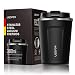 Leidfor Insulated Tumbler Coffee Travel Mug Vacuum Insulation Coffee Thermos Cup Stainless Steel with Screw On Lid Leak proof Keep Hot Cold BPA-Free 12 oz BLACK