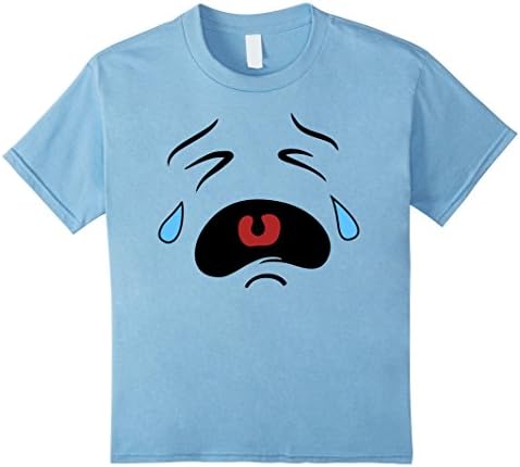 unisex-child Sad Tea Cry Emoji Shirt for Girls, Teens, Boy, Girl 4 Baby Blue
