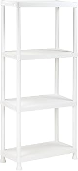 Taylor & Brown 4 Tier Heavy Duty White Plastic Garage Shelving Unit 60x30 cm view 2