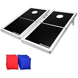 GoSports CornHole PRO Regulation Size Bean Bag Toss Game Set (Black)
