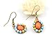 Napoo Women Vintage Boho Flower Crystal Hollow Geometry Colorful Necklace Earrings Set