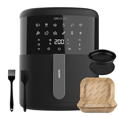 Freidora de Aire de 6L con Accesorios Cecofry Bombastik 6000 Full Hot. 1700 W, 12 Modos, Tecnología PerfectCook, Temperatura y Tiempo Regulables, Control Táctil, Air Fryer