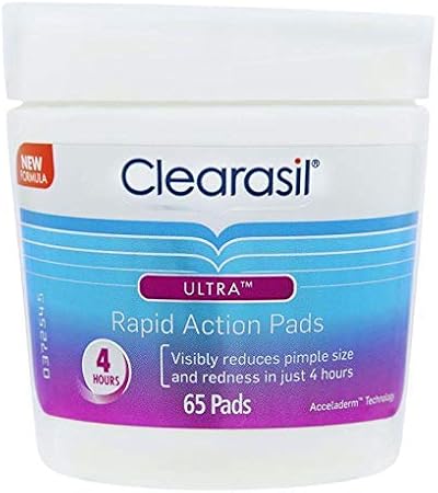 Clearasil Ultra Rapid Action Face Wipe Pads 65 Count - Deep Cleansing Pores