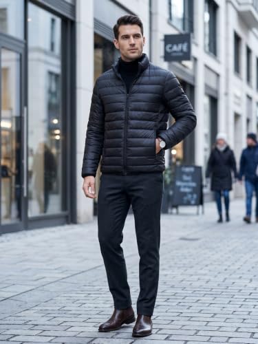 Jaqueta Puffer Masculina Impermeável Térmica Bomber Slim Inverno