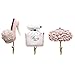 MyGift Decorative Pink Flirty Fun Design Metal Wall Mounted Storage Hooks for Hanging Coats/Keys - Set of 3