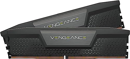 CORSAIR VENGEANCE DDR5 RAM 64GB (2x32GB) Up to 6400MHz CL32 Intel XMP iCUE Compatible Computer Memory - Black (CMK64GX5M2B6400C32)