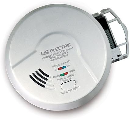 6 Pack Bundle of USI Electric Hardwired 3-in-1 Smoke, Carbon Monoxide and Natural Gas Alarm (MICN109) by Universal Security Instruments