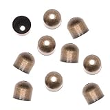 Beadaholique JW296/8AB Large Capsule Bead Caps, 8 by 8mm, Antiqued Brass